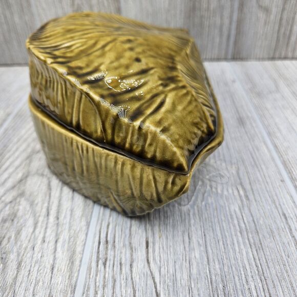 Vintage Arnel's Brazil Brazilian Nut Candy Trinket Dish‎ Lid Ceramic Rare - Picture 3 of 8